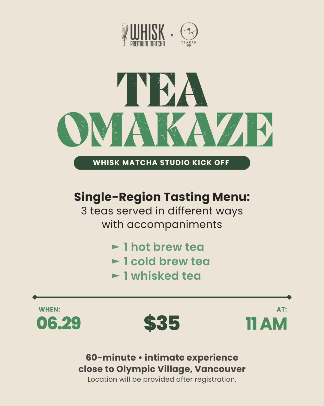 Tea Omakaze - Whisk Matcha Studio Kick Off